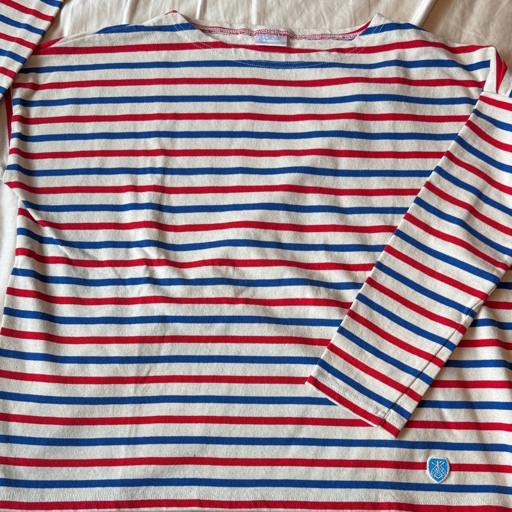 Classic Striped Long Sleeve Tee - Red, Blue, White